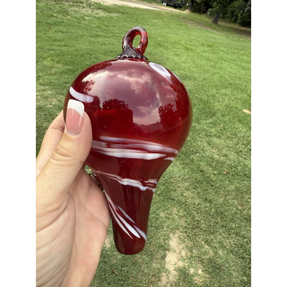 Original Mt. St. Helen's Ash Glass Teardrop Red Hanging Ornament Vintage